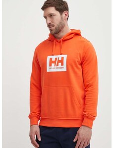 Helly Hansen pamut melegítőfelső narancssárga, nyomott mintás, kapucnis, 62981