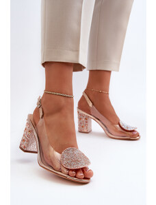 Kesi D&A Rose Gold Transparent High Heeled Sandals
