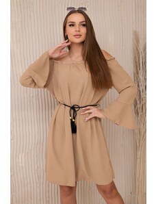 Kesi Dress with a camel string at the waist
