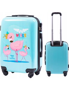 WINGS Világoskék gyermekbőrönd Flamingo