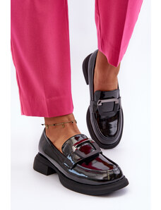 Kesi Women's patent leather loafers Black Fidodia