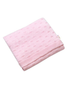Baby Nellys Luxus bambusz gyermekek kötött takaró, 80 x100 cm, rózsaszín