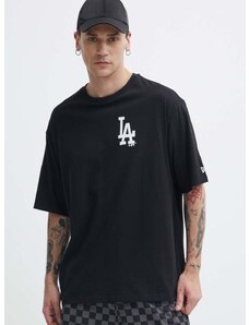 New Era pamut póló fekete, férfi, nyomott mintás, LOS ANGELES DODGERS