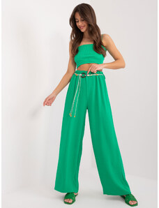 Fashionhunters Green Summer Fabric Trousers