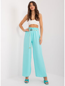 Fashionhunters Summer trousers made of mint fabric