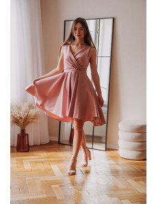 Régi rózsaszín rövid ruha loknis szoknyával