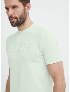 Guess t-shirt ALPHY zöld, férfi, nyomott mintás, Z2YI11 J1314