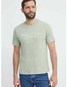 Marc O'Polo pamut póló zöld, férfi, nyomott mintás