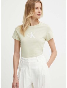 Calvin Klein Jeans pamut póló női, zöld