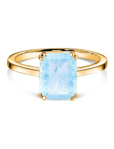 Golden Rectangle Aquamarine Elegance ezüst gyűrű