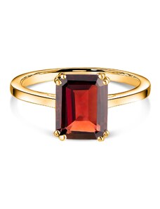Golden Rectangle Garnet Elegance ezüst gyűrű