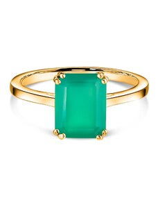 Golden Rectangle Green Onix Elegance ezüst gyűrű