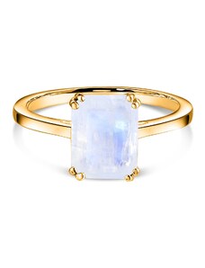 Golden Rectangle Moonstone Elegance ezüst gyűrű