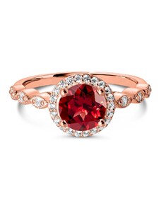 Rose Gold Dreamy Garnet ezüst gyűrű