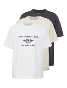 Abercrombie & Fitch Póló világos bézs / antracit / piros / fehér