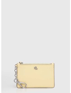 Lauren Ralph Lauren bőr pénztárca sárga, női