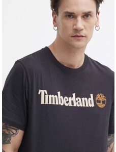 Timberland pamut póló fekete, férfi, nyomott mintás, TB0A5UPQ0011