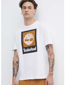 Timberland pamut póló fehér, férfi, nyomott mintás, TB0A5QS21001