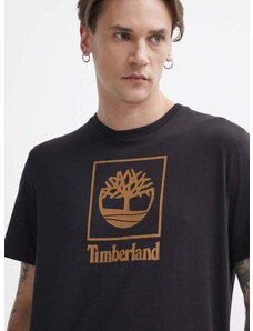Timberland pamut póló fekete, férfi, nyomott mintás, TB0A5QSP0011