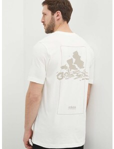 adidas pamut póló bézs, férfi, nyomott mintás, IN6236