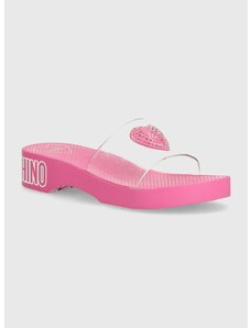 Love Moschino papucs rózsaszín, női, platformos, JA28344G0II5260A