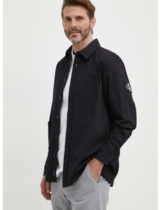 Calvin Klein Jeans ing férfi, galléros, fekete, relaxed, J30J325176