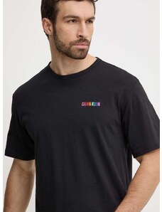 Calvin Klein Underwear pamut társalgó póló fekete, nyomott mintás, 000NM2631E