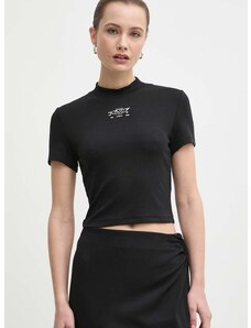 Miss Sixty t-shirt x Keith Haring női, félgarbó nyakú, fekete, 6L1SJ1730000