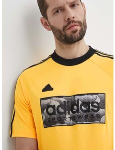 adidas t-shirt TIRO sárga, férfi, mintás, IS1536
