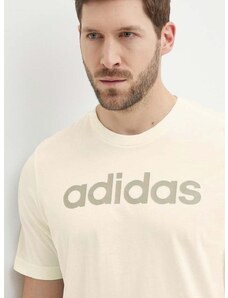 adidas pamut póló bézs, férfi, nyomott mintás, IS1345