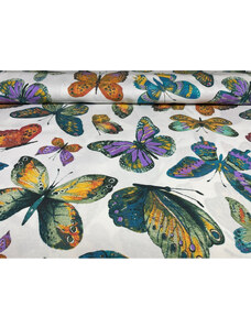 MADE IN ITALY Dekoratív szövet pillangók, szélesség 140 cm