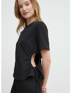 Sisley t-shirt női, fekete