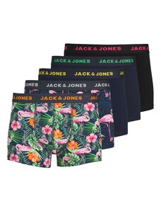 JACK & JONES Boxeralsók 'Pink Flamingo' tengerészkék / sárga / zöld / rózsaszín