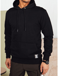 BASIC Fekete férfi kapucnis pulóver BX5696