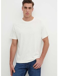 Pepe Jeans pamut póló Dave Tee bézs, férfi, nyomott mintás