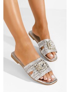 Zapatos Evianna ezüst sarok nélküli papucs