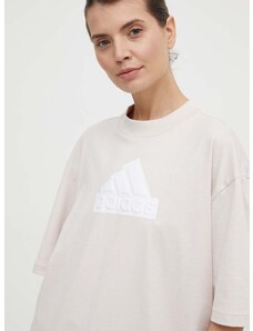 adidas pamut póló női, bézs, IS3896