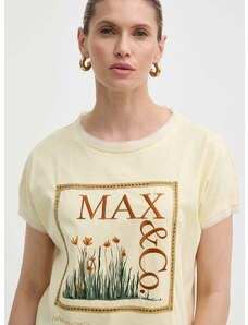 MAX&Co. pamut póló x FATMA MOSTAFA női, sárga, 2416941018200