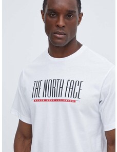 The North Face pamut póló fehér, férfi, nyomott mintás, NF0A87E7FN41
