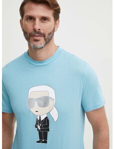 Karl Lagerfeld pamut póló férfi, nyomott mintás, 542251.755071