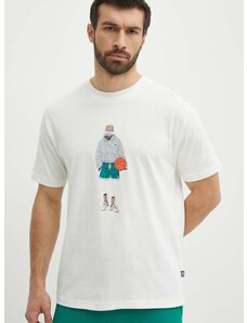 New Balance pamut póló bézs, férfi, nyomott mintás, MT41578SST