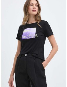Armani Exchange pamut póló női, fekete, 3DYT55 YJ3RZ