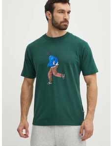New Balance pamut póló zöld, férfi, nyomott mintás, MT41579NWG
