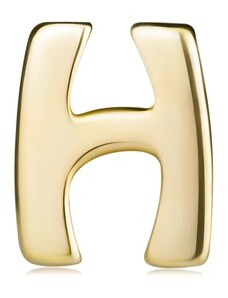 Ekszer Eshop - Fényes medál 14K sárga aranyból, nagy nyomtatott H betű, sima felület GG124.04