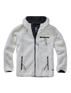 Brandit fleece kapucnis kabát Teddyfleece Worker, fehér