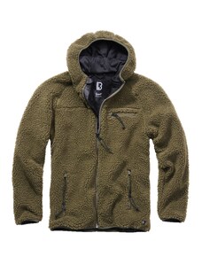 Brandit fleece kapucnis kabát Teddyfleece Worker, olívazöld