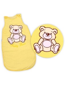 Baby nellys teddy mackós hálózsák - sárga, krémszín, újszülöttkortól