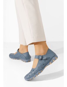 Zapatos Flary kék bőr balerina cipő