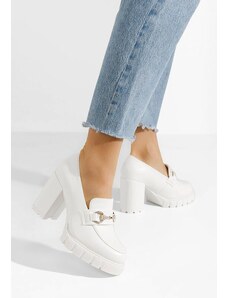 Zapatos Reena fehér női loafer cipő
