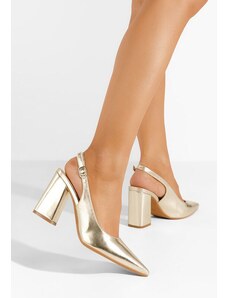 Zapatos Omria aranyszínü elegáns magassarkú cipő
